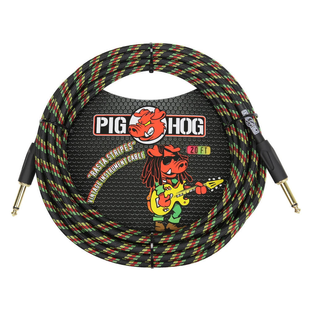 Pig Hog Rasta Stripes Klinke-Klinke 6m/20 Feet